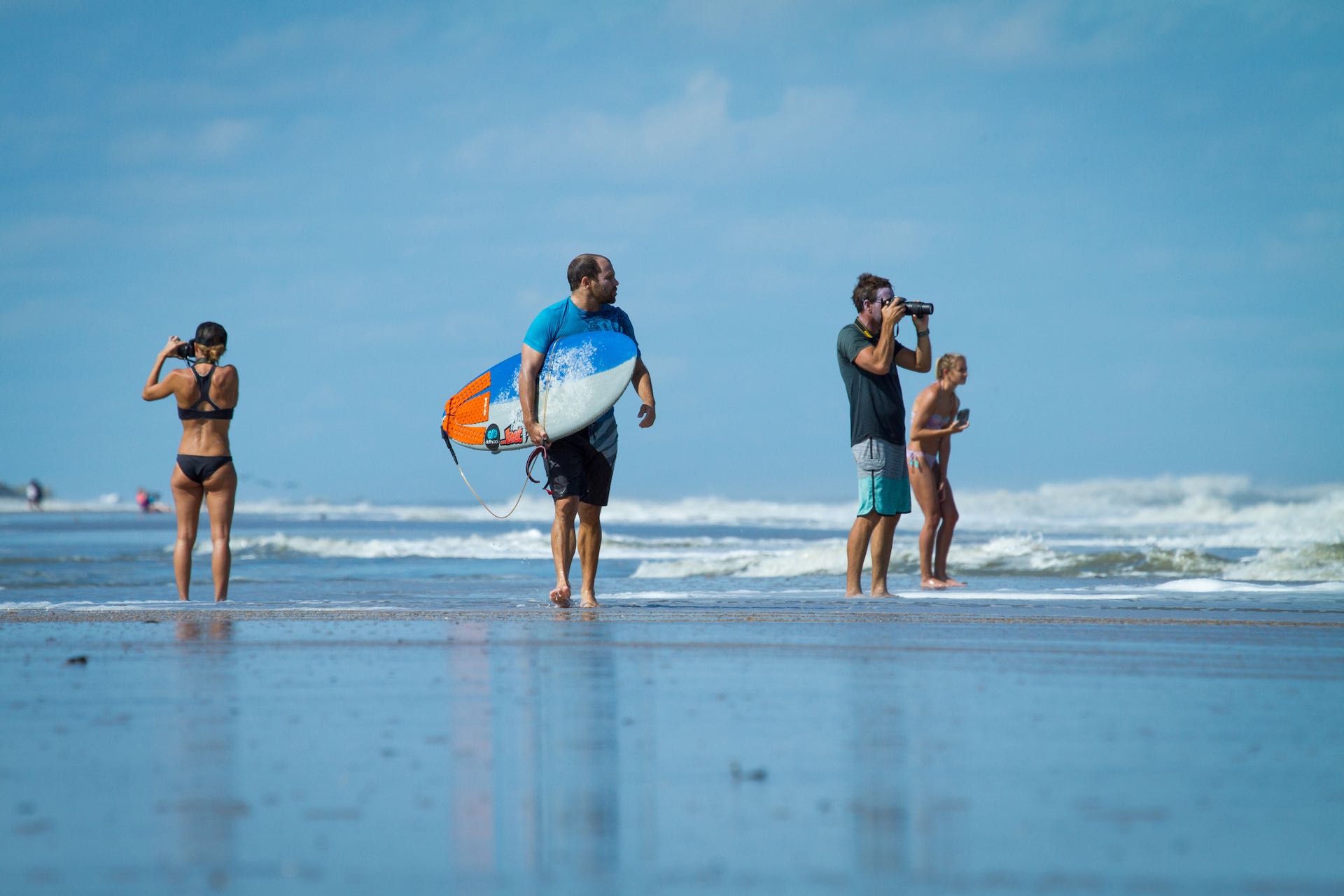 Ryan Hammers, post-session. Fernandina Beach, September 2017. Hurricane Irma swell. Some friendships start in the water and stay there — this one also built something.