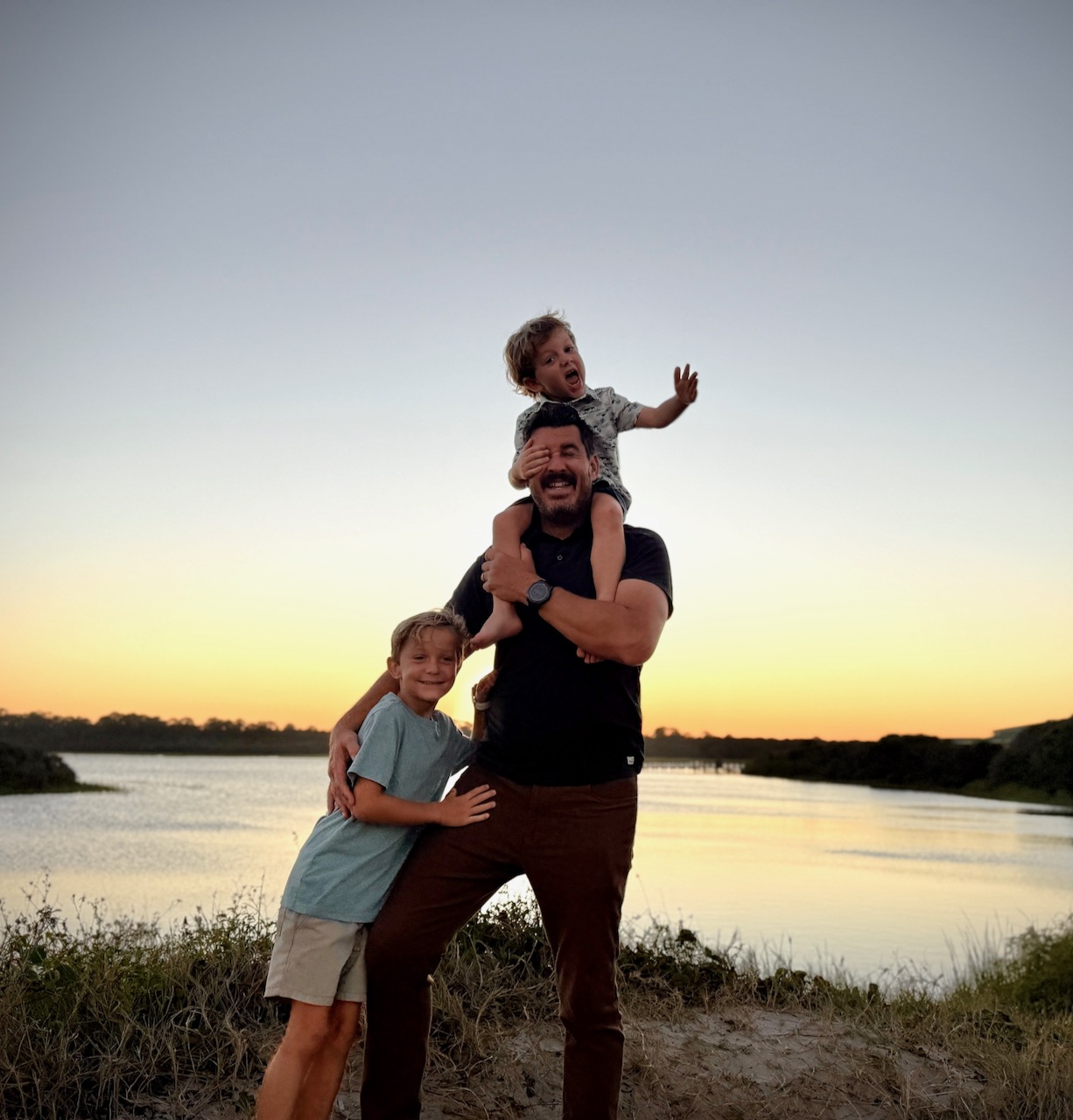 Justin Weber with his family